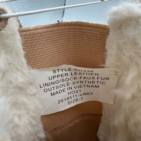 Jcrew Sz 7 Faux Fur Lined Clog Beige Suede Ankle Boots - Picture 11 of 12